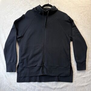Nike Dri-Fit Full Zip Hoodie Women Sz Medium Black Oversized Athletic Casual‎